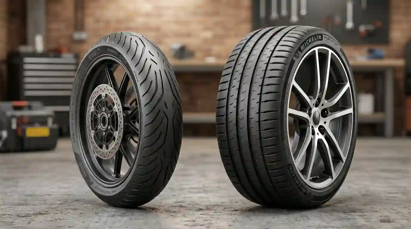 difference between bike tyres and car tyres