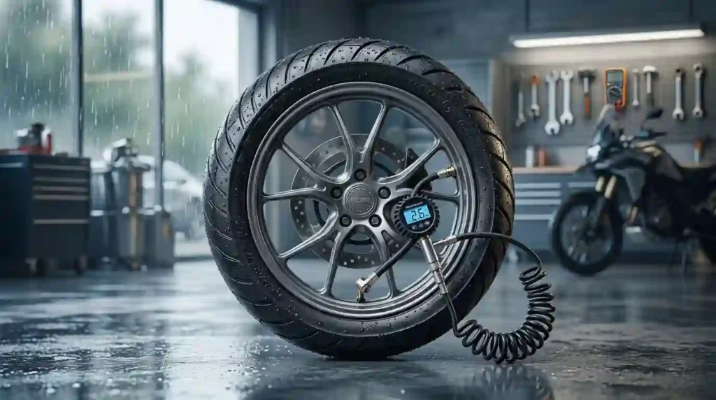 bike tyre pressure for wet roads