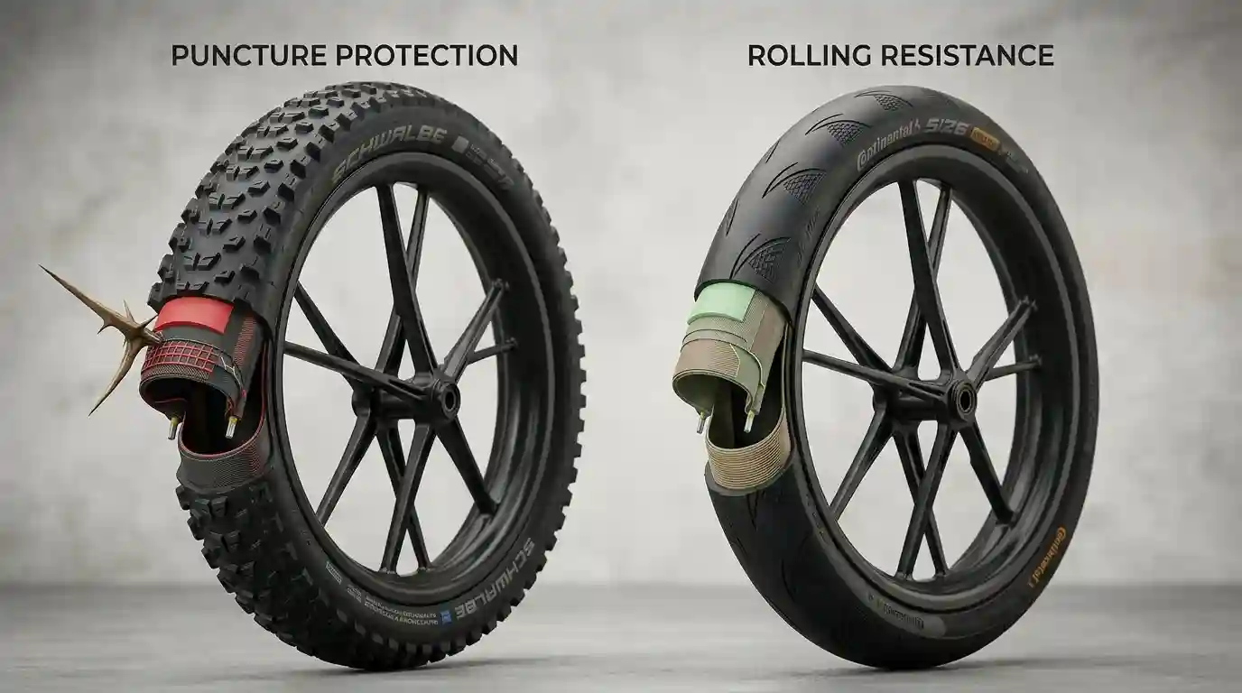 bike tyres for puncture protection vs rolling resistance