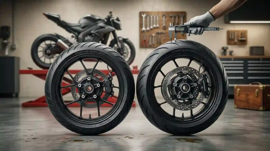 can you change bike tyre width
