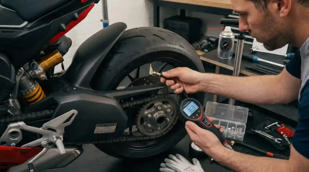 how to check bike tyre pressure