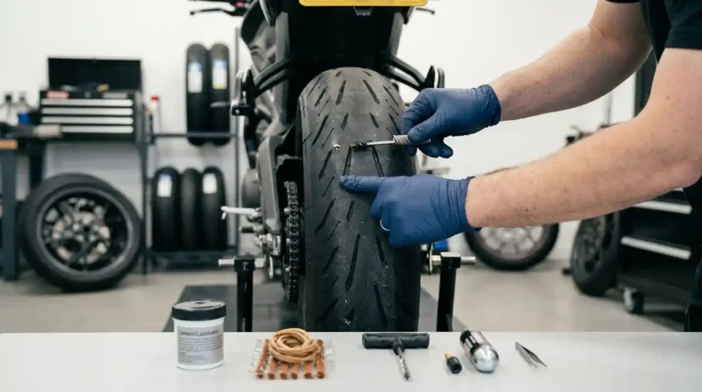 how to fix a punctured bike tyre